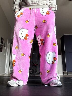 Custom made hello kitty baggy sweatpants/pajama pants